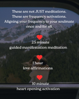 Manifest Your Soulmate Meditation Audio Bundle (3 Activations + Guide)