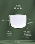 12-Inch Pure Crystal Singing Bowl — 432Hz (Perfect Pitch) + Free Accessories